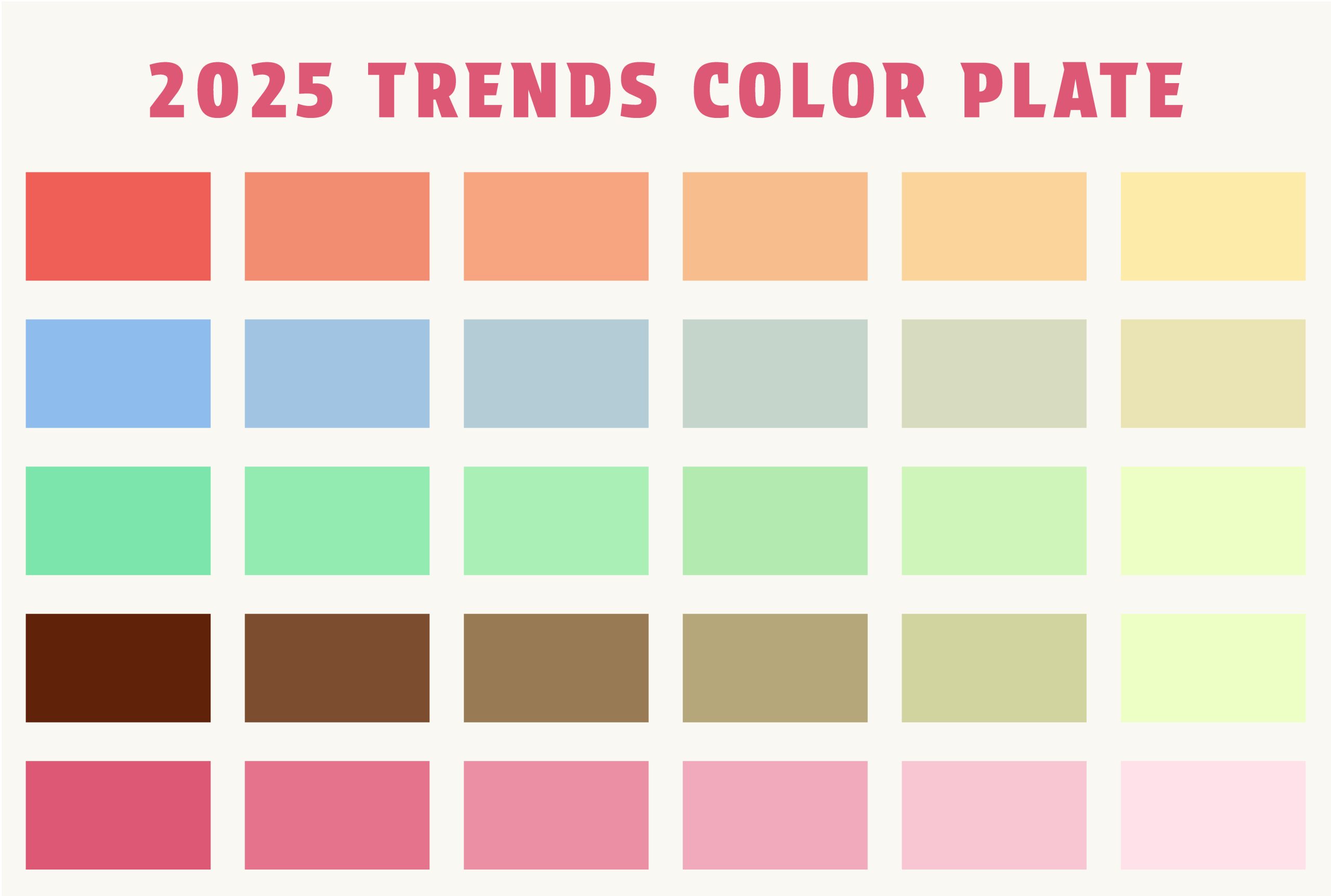 paleta com as cores do ano 2025