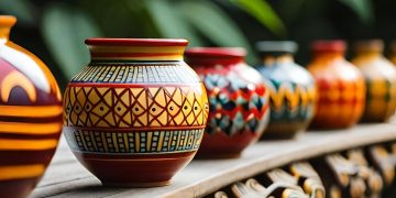 African Design in Home Décor with handmade vases.