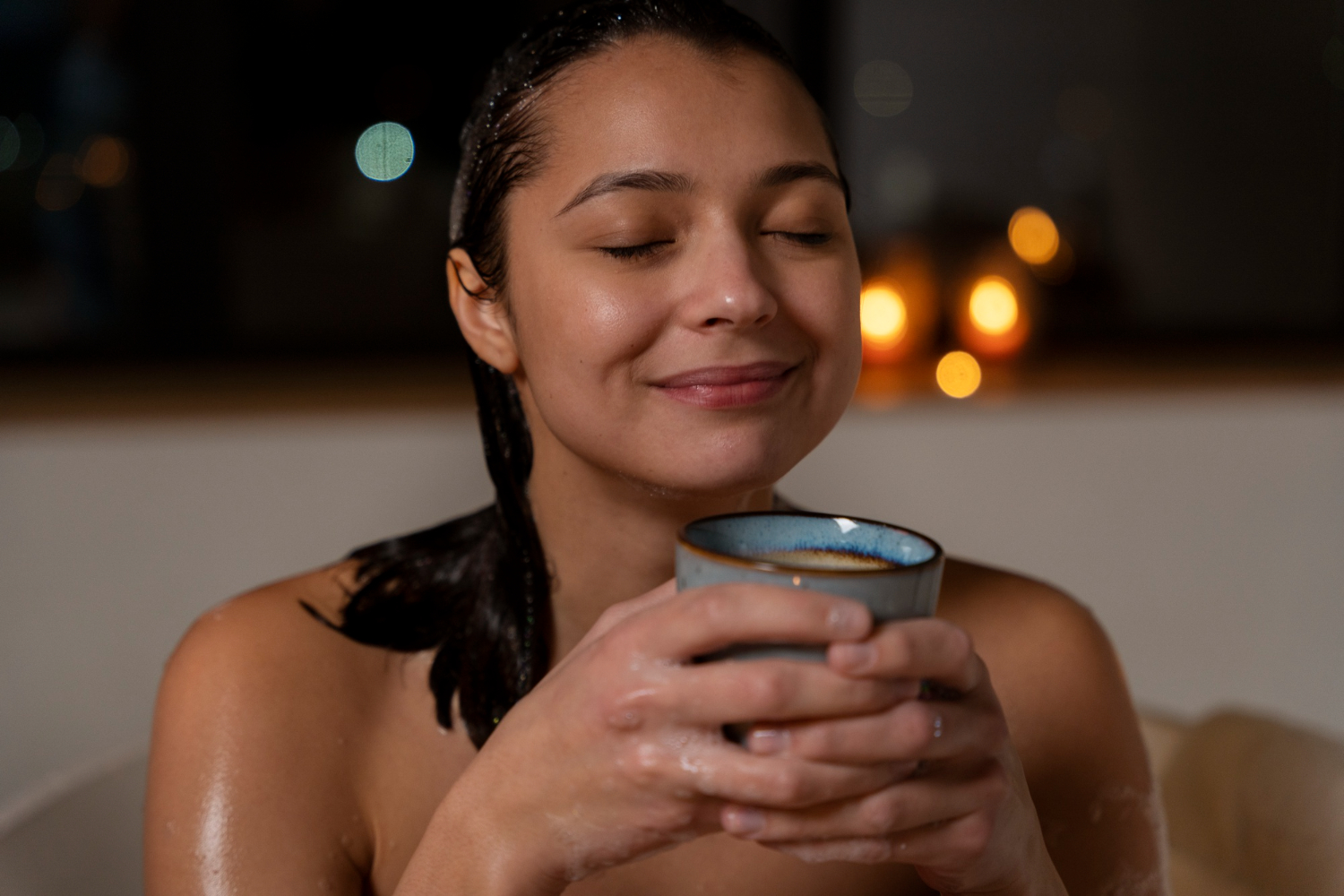 Home spa day warm tea