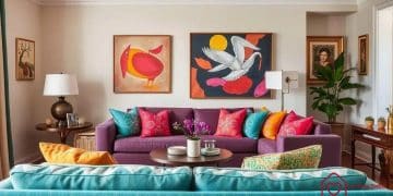Cores vibrantes na decoração de interiores