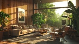 Sustainable biophilic interior design.