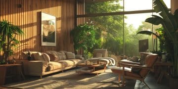 Sustainable biophilic interior design.