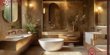 Earthy bathroom palette with brass: a design guide